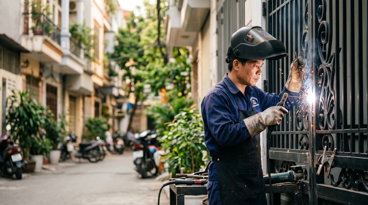 Thợ cơ khí khảo sát cửa sắt tận nơi Hà Nội