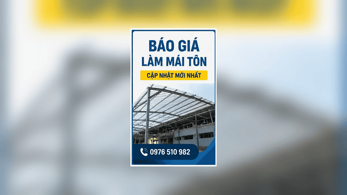 Báo giá làm mái tôn cập nhật theo diện tích và vật tư