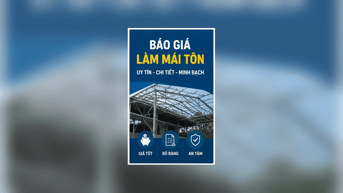 Báo giá mái tôn rõ vật tư, nhân công và phạm vi thi công