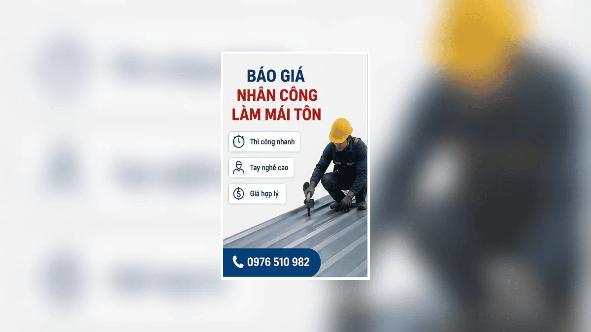 Báo giá nhân công lắp đặt và lợp mái tôn