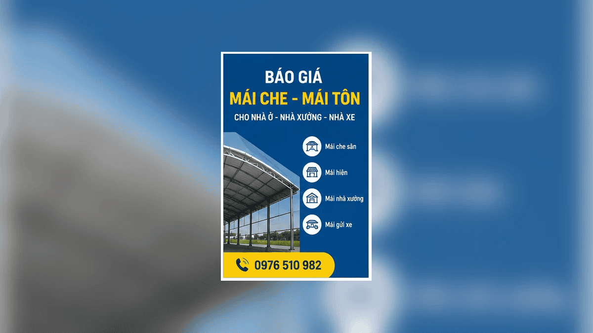 Báo giá mái che và mái tôn cho nhà ở, sân và nhà xưởng