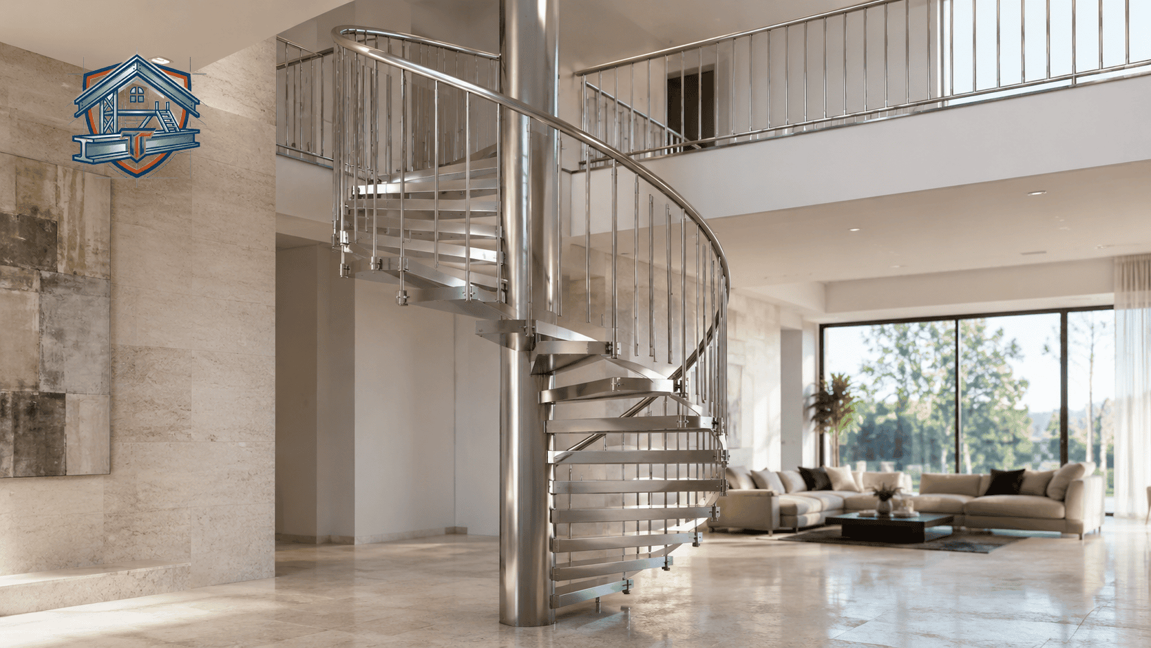 cầu thang inox tay vịn gỗ