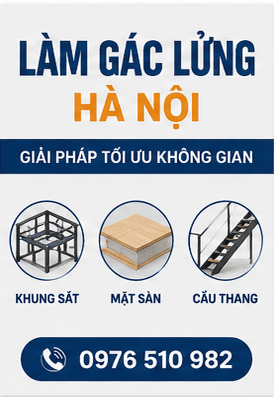 Giải pháp khung, mặt sàn và cầu thang gác lửng