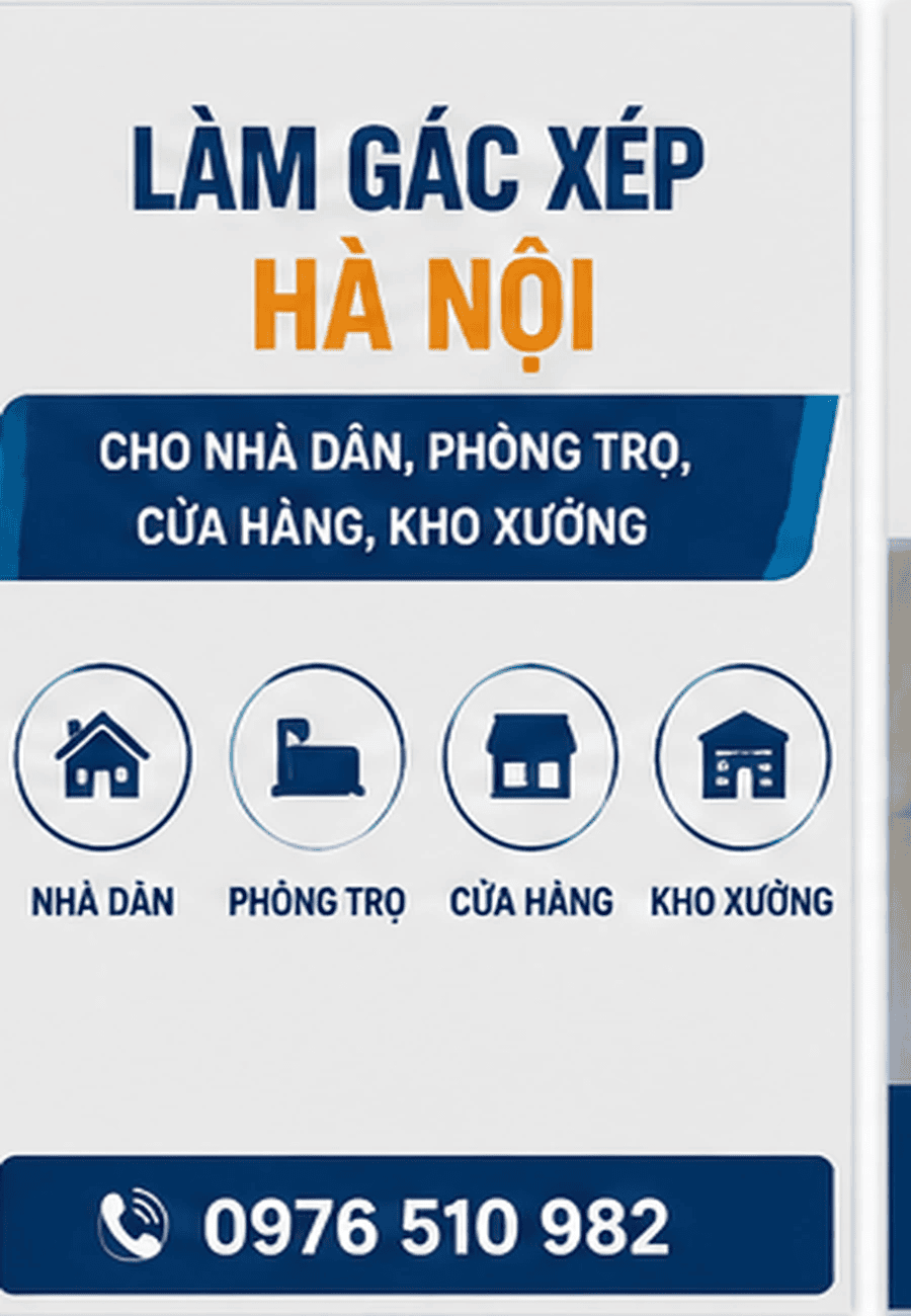Làm gác xép Hà Nội cho nhà dân và phòng trọ
