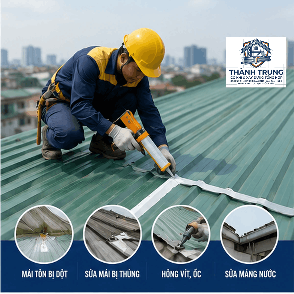 Xử lý mái tôn bị dột và hỏng tại vị trí tiếp giáp